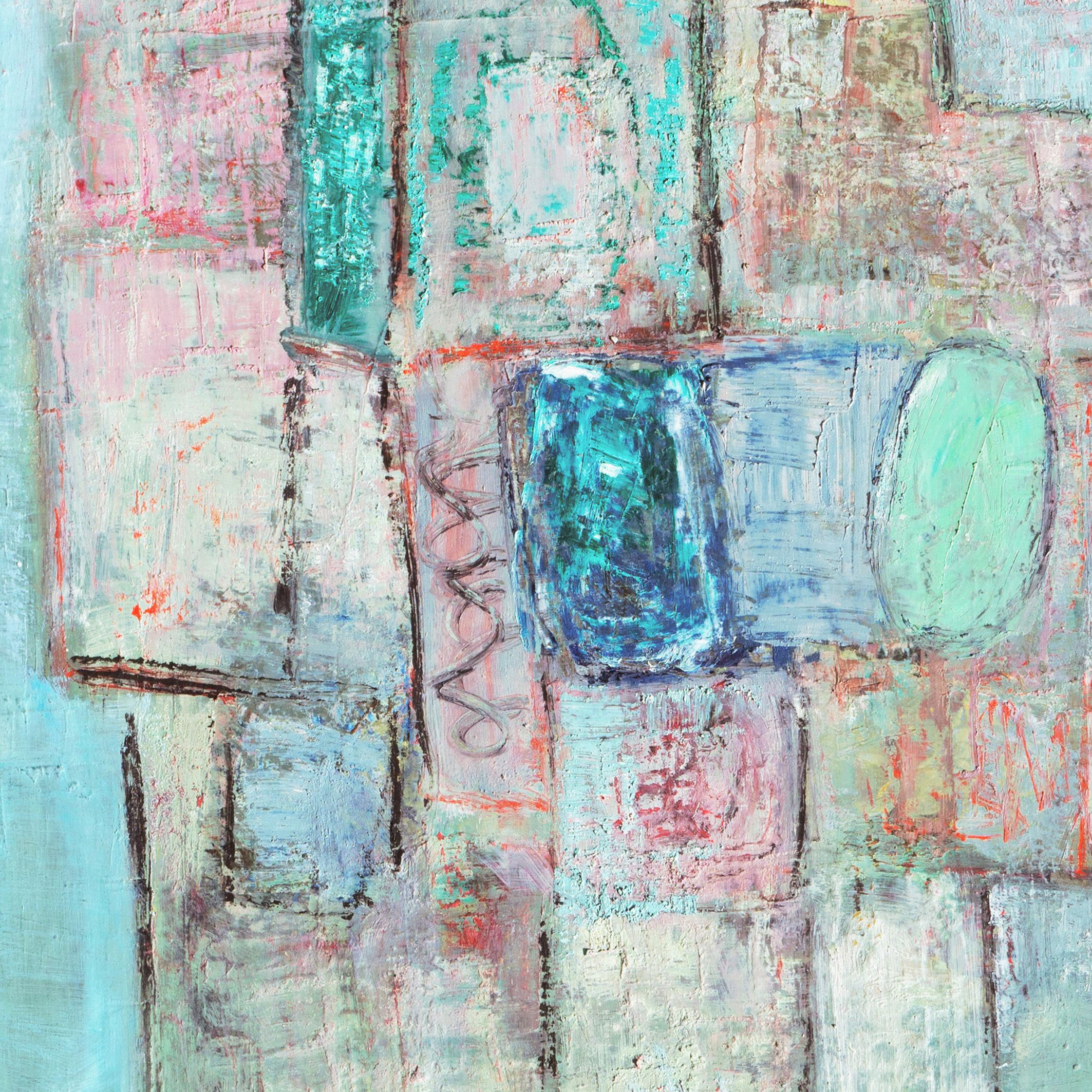 'Abstract, Turquoise and Rose', Paris Modernist, Guggenheim, Benezit, Italy 1