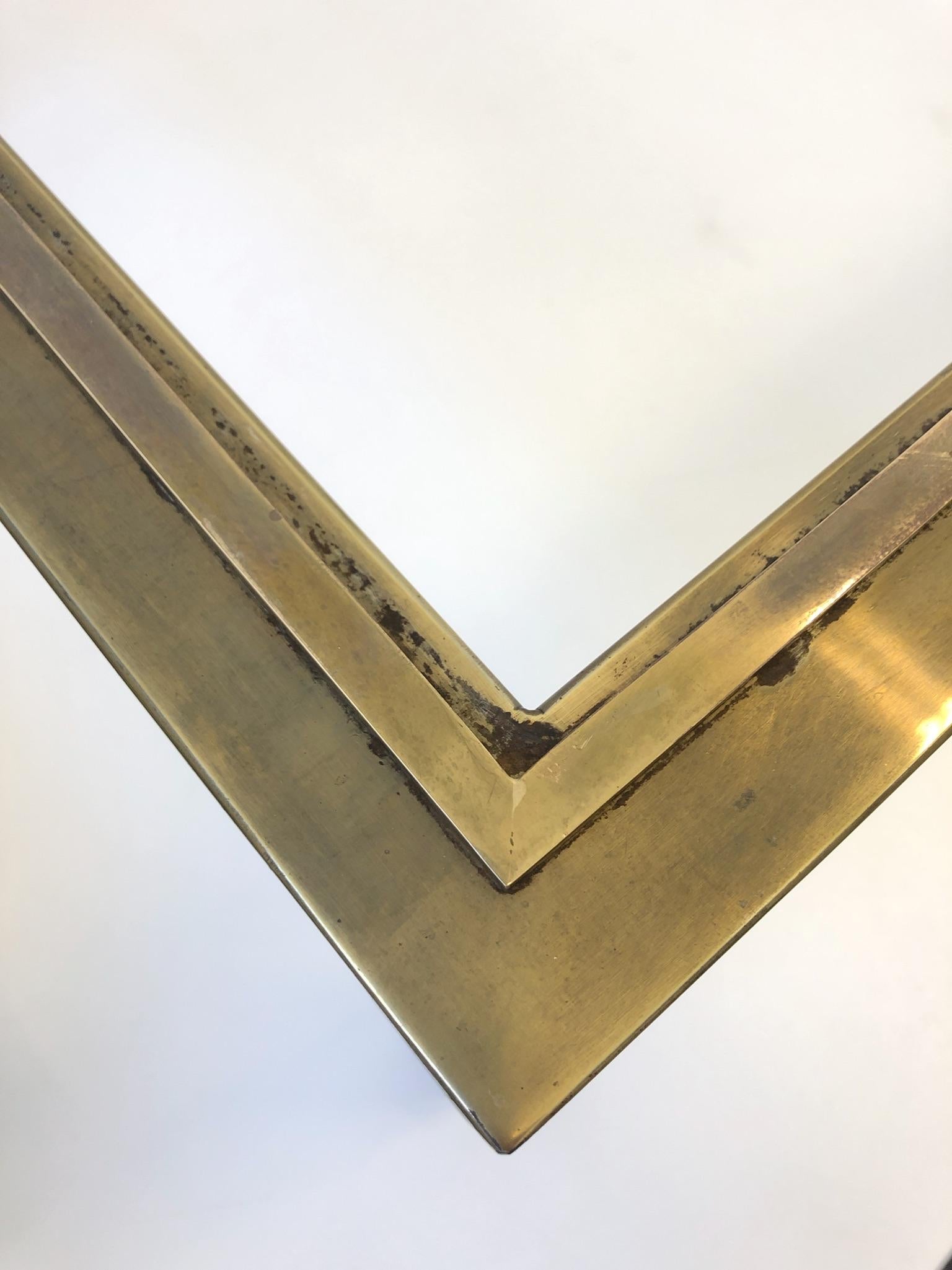 Aged Brass and Glass Greek Key Cocktail Table by Mastercraft 1