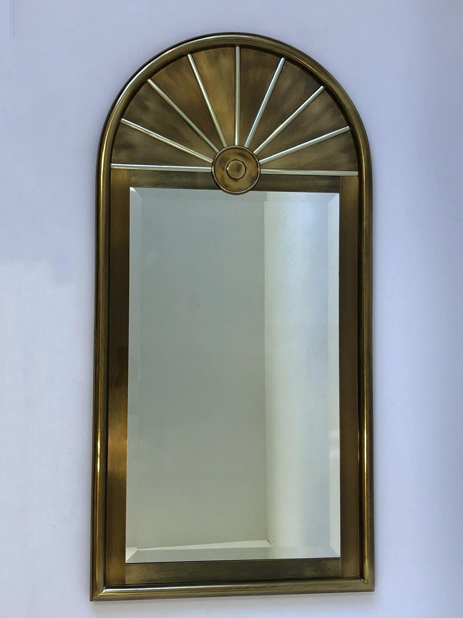 Aged Brass Beveled Mirror by Mastercraft 5