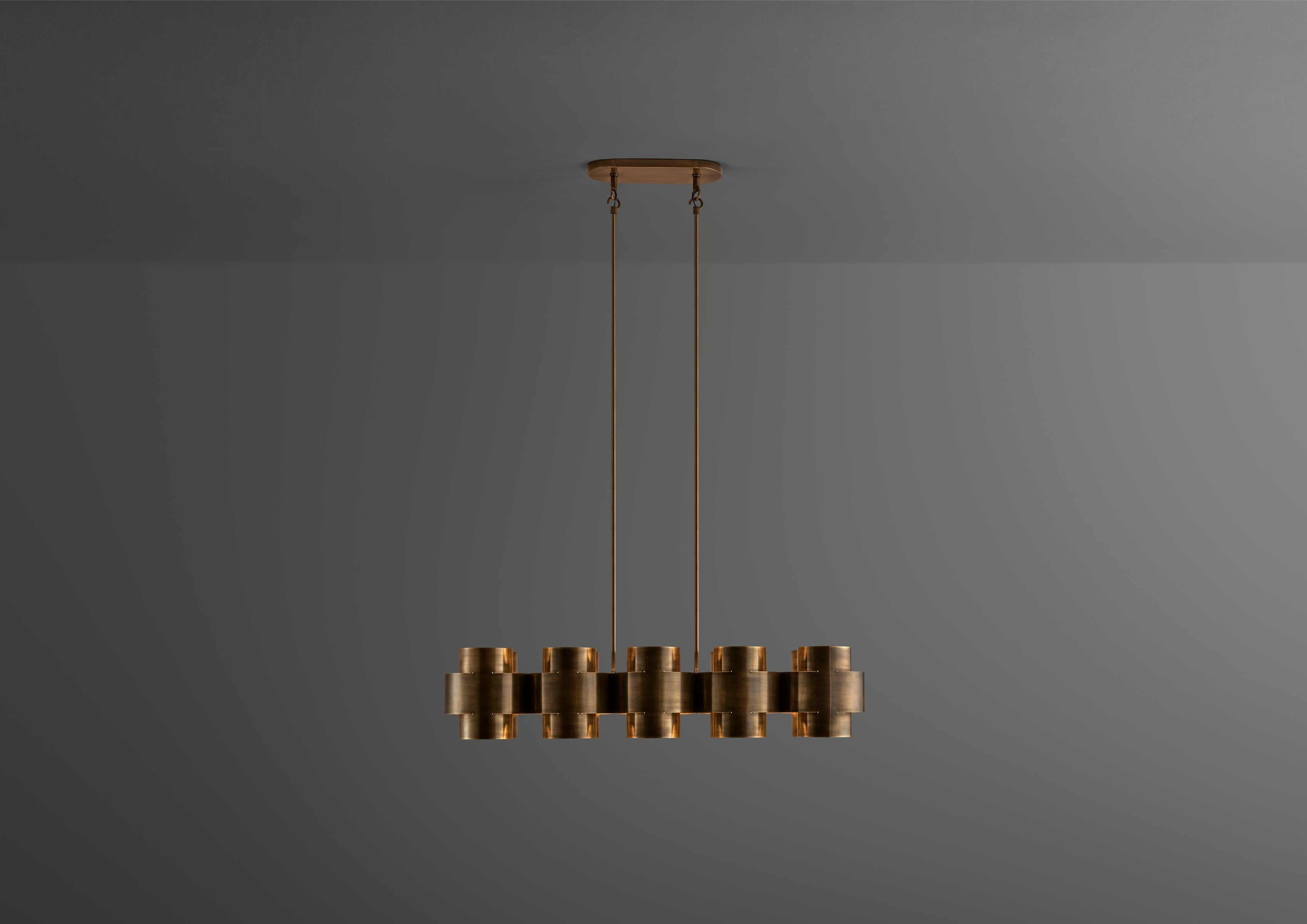 Aged Brass Plus Ten Chandelier by Paul Matter
Dimensions: W 120 x D 33 x H 53 cm (Minimun drop lenght)
Materials: Aged Brass
Drop Length/Height can be customized. Please contact us for any request.

10 Type E27 / E26 Medium Base
3W - 5W LED, Warm