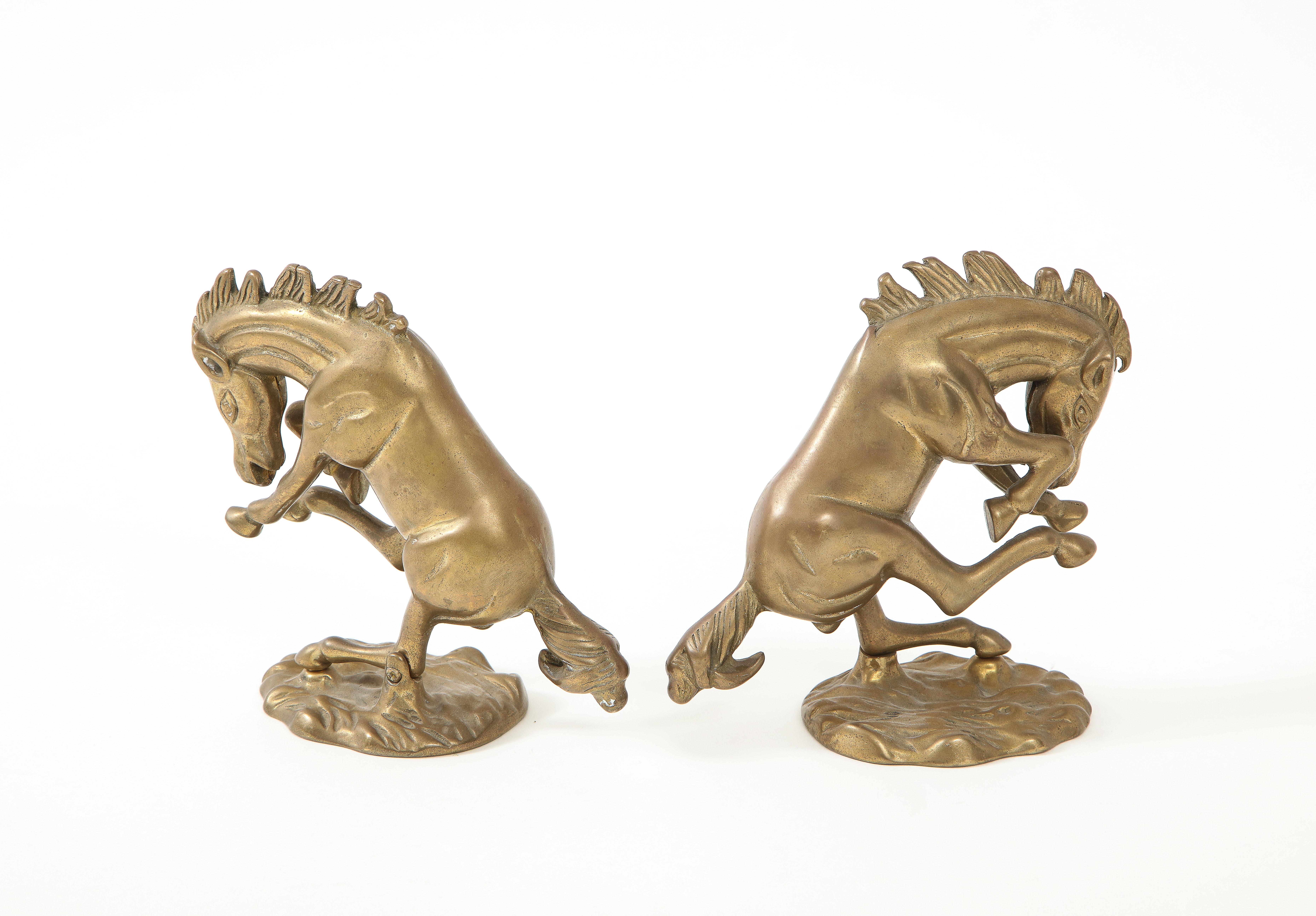 Aged Bronze Bucking Broncos In Good Condition For Sale In New York, NY