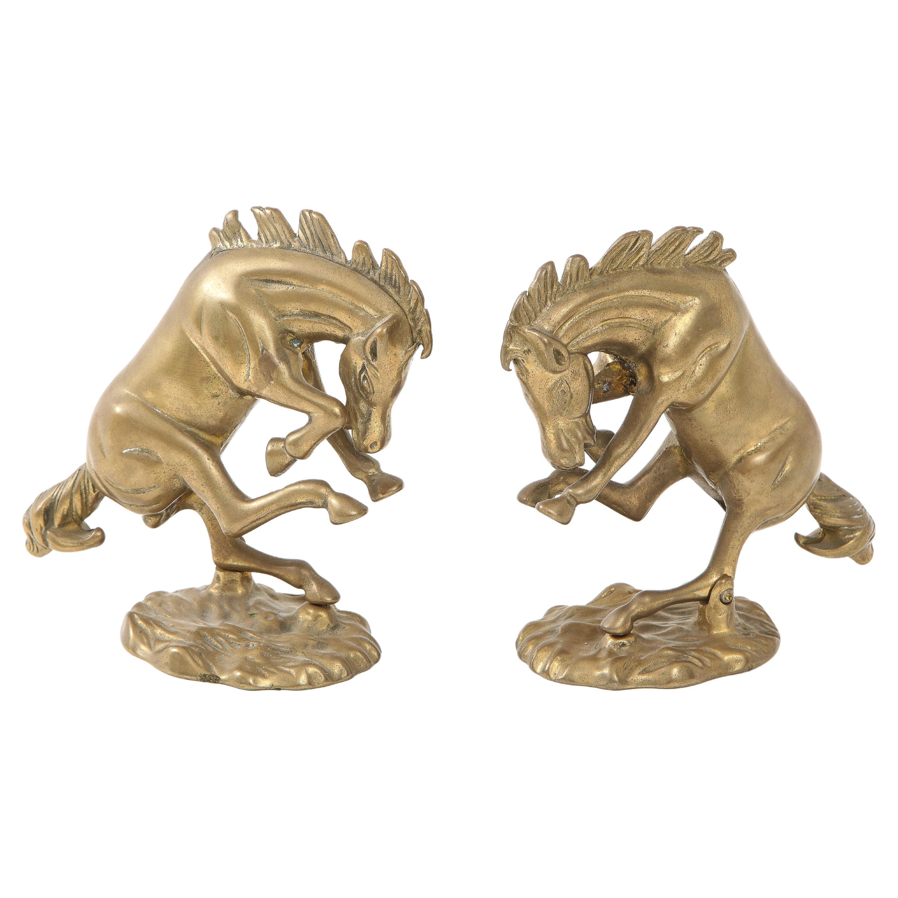 Bucking Broncos aus gealterter Bronze im Angebot