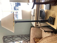 Aged Bronze Metal Doric Column Floor Lamp