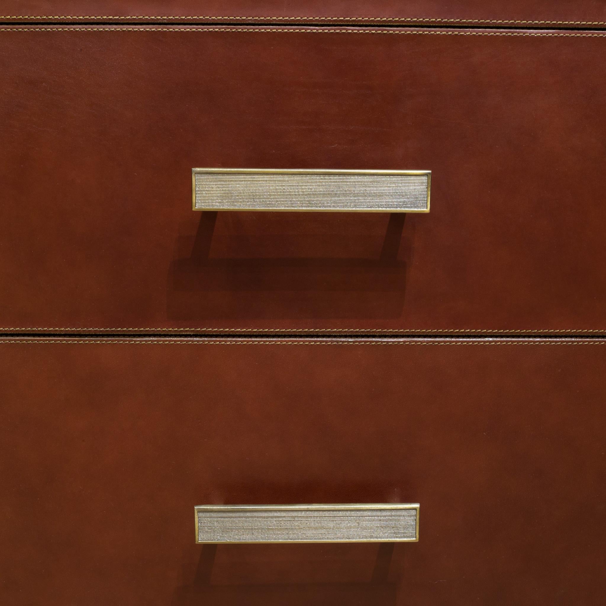 Aged Leather Dresser by Made Goods In New Condition In San Francisco, CA