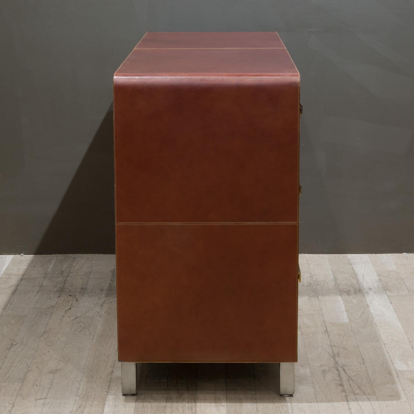 Contemporary Aged Leather Dresser by Made Goods