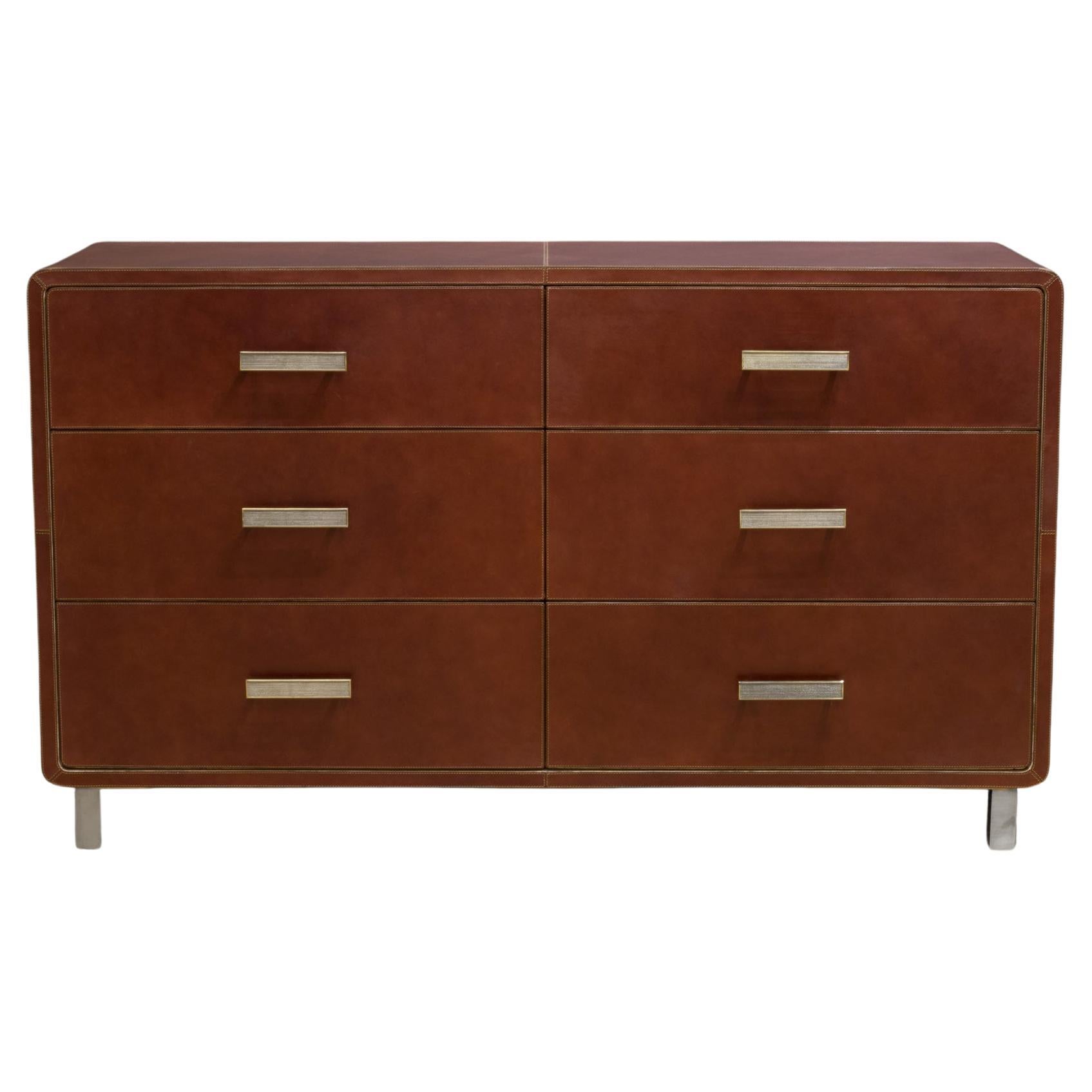 Aged Leather Dresser by Made Goods