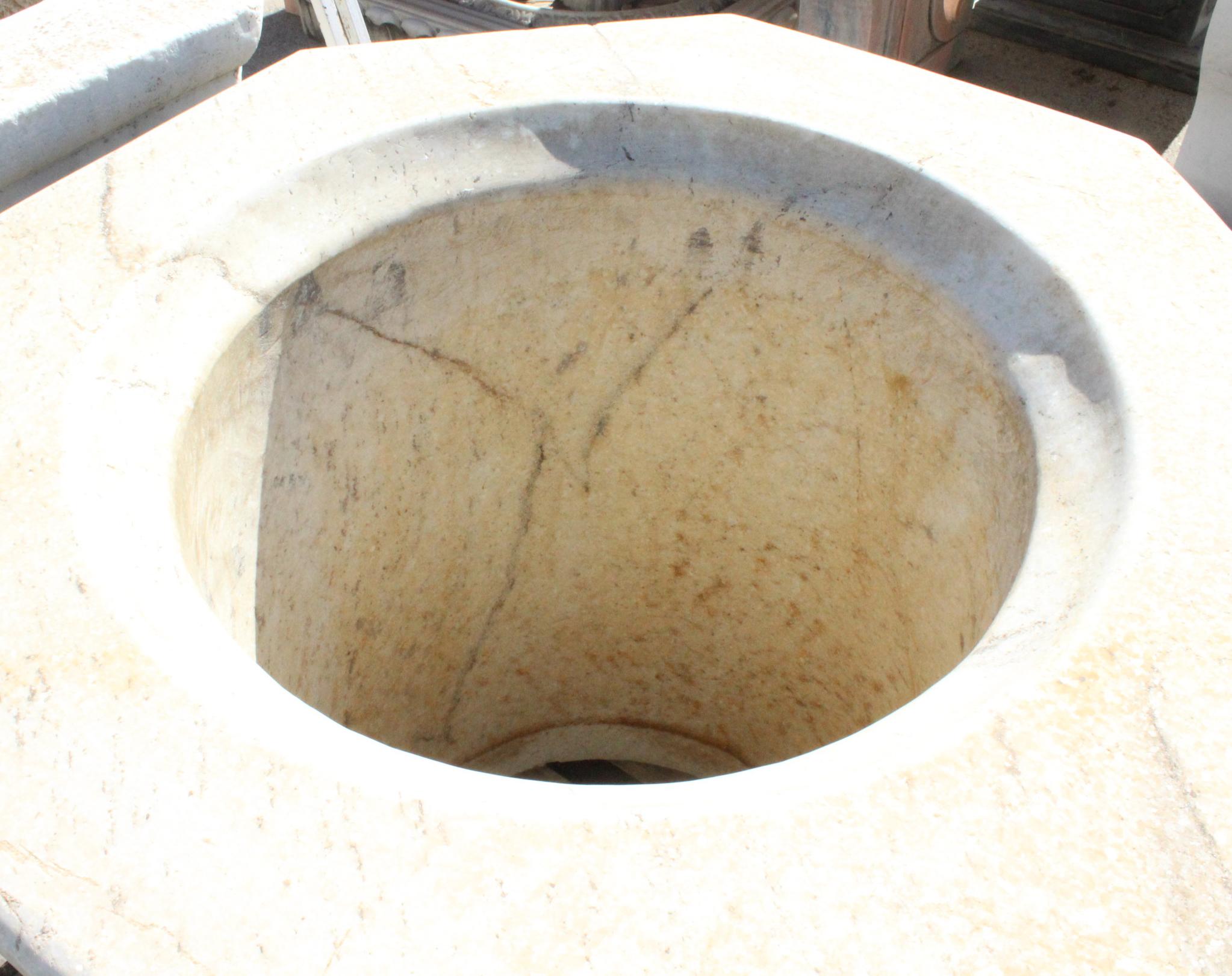 Aged Marble Hand-Carved One-Piece Well 5