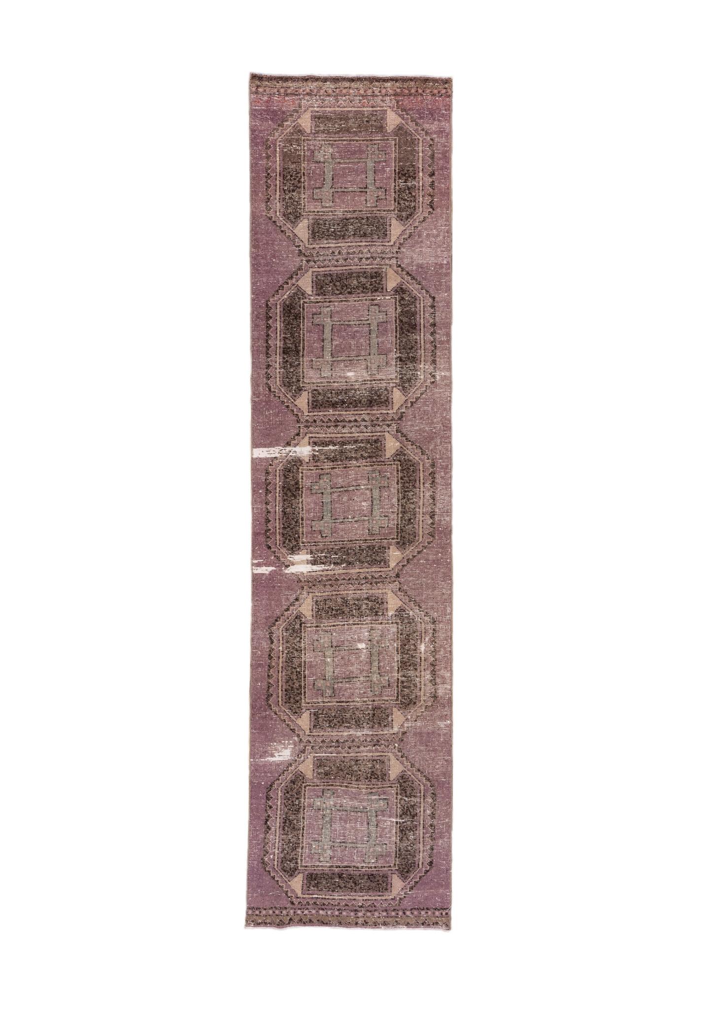 Gealterter Oushak-Läufer im Angebot 3
