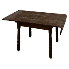 Retro Aged pine drop leaf dining table