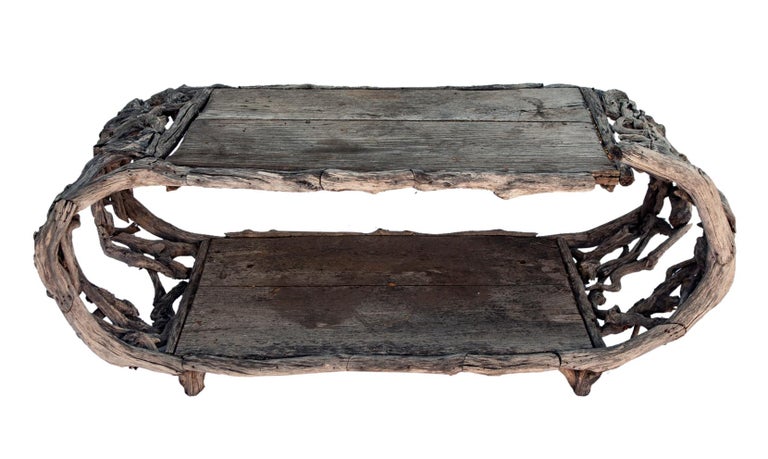 Aged Teak / Driftwood Indoor/Outdoor Coffee Table For Sale at 1stDibs