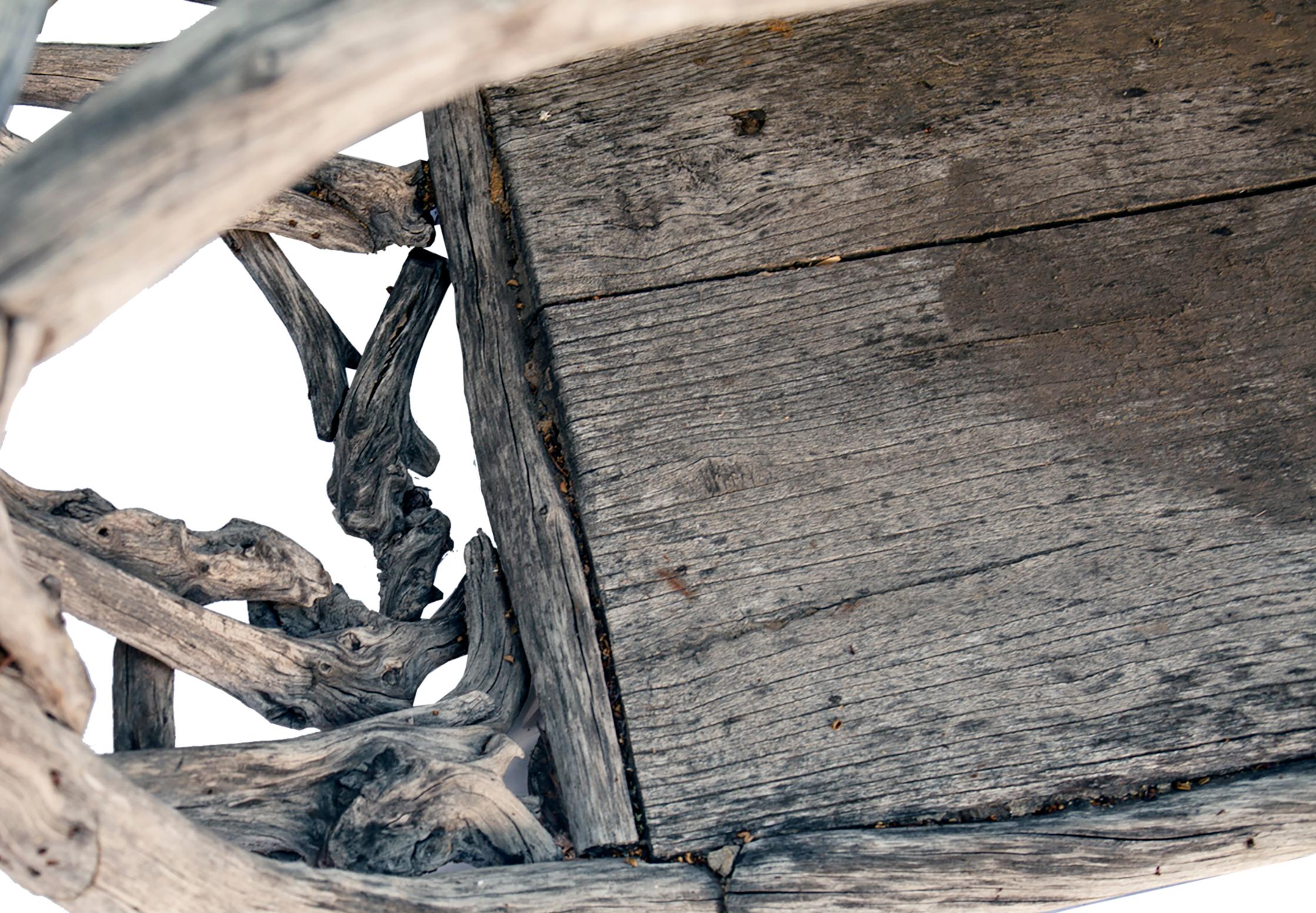 20th Century Aged Teak / Driftwood Indoor/Outdoor Coffee Table For Sale