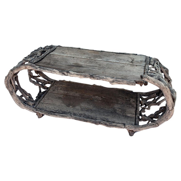 Aged Teak / Driftwood Indoor/Outdoor Coffee Table For Sale at 1stDibs