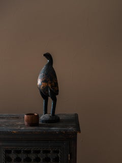 Scultura di uccello tuareg invecchiato intagliato a mano