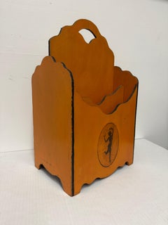 Aged Vintage Magazine Holder with Greek inspired Motif