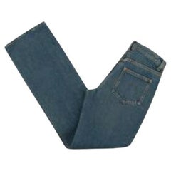 aged-wash denim straight jeans