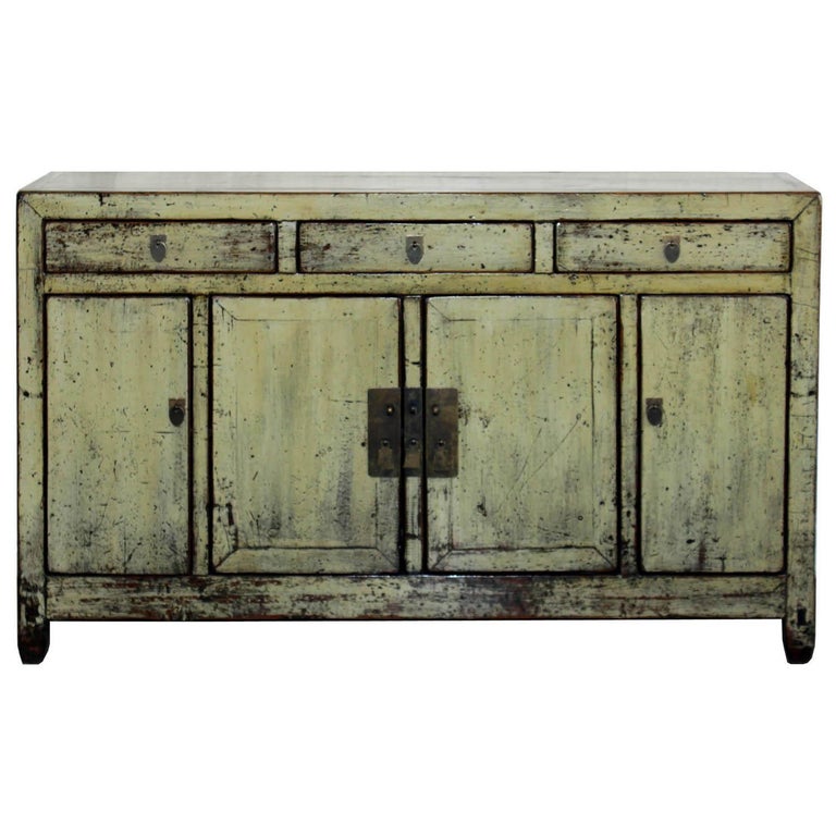 Aged Yellow Sideboard at 1stDibs