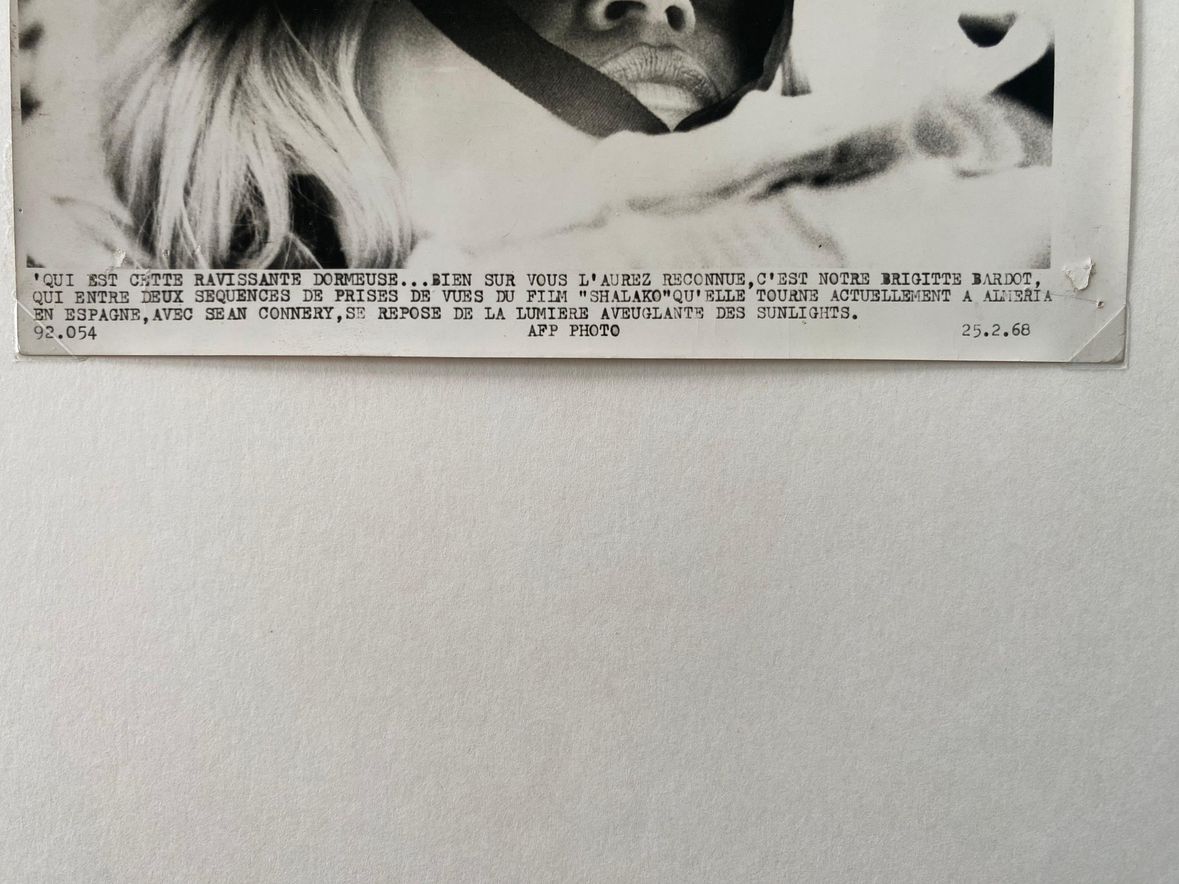 Agencia France Presse Brigitte Bardot 
Argentina
18 x 12,5 cm
590
1968
AFP
Tiroteo de Shalako 25/02/1968