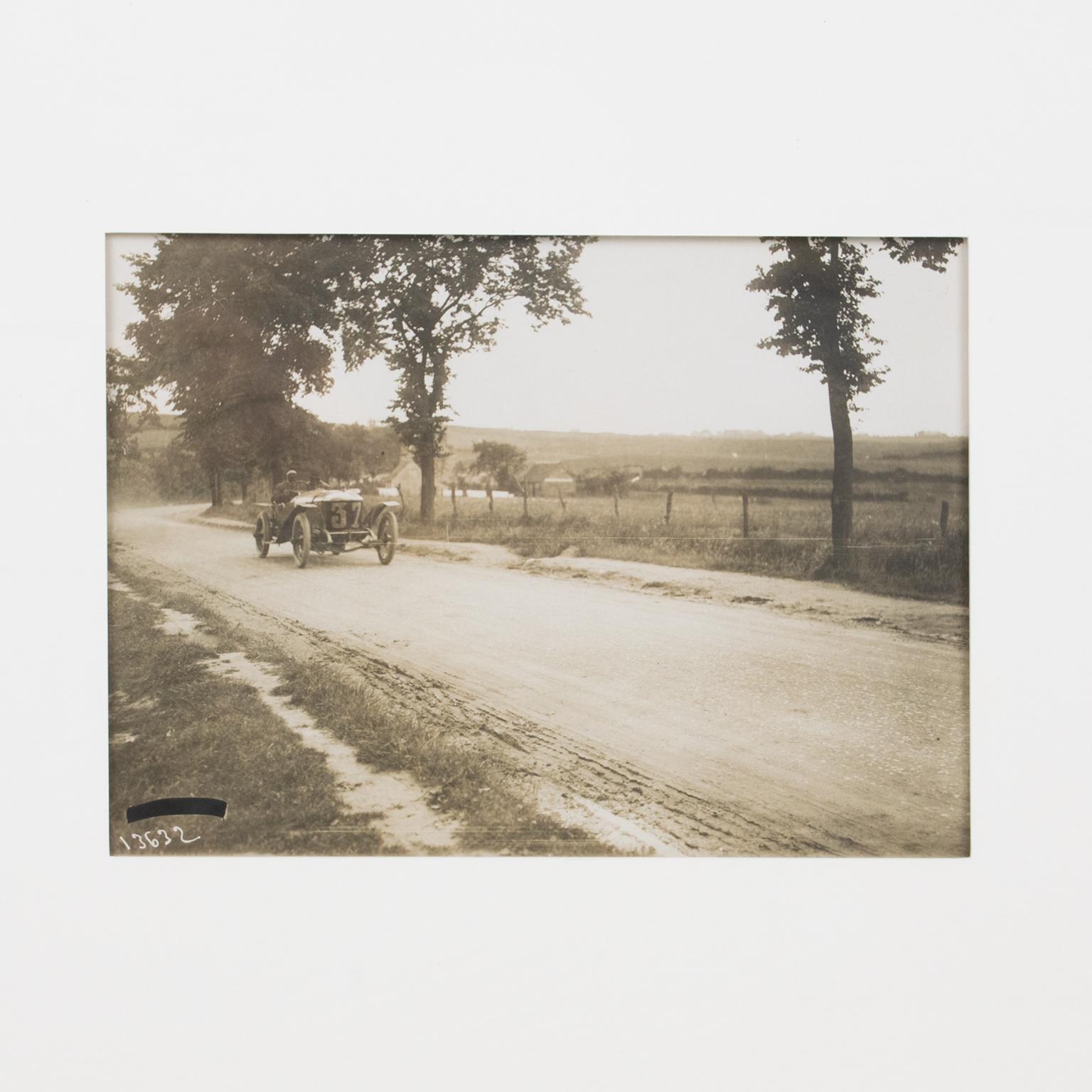 1911, Car Race in Boulogne, France, Silver Gelatin B and W Photography, Framed 5