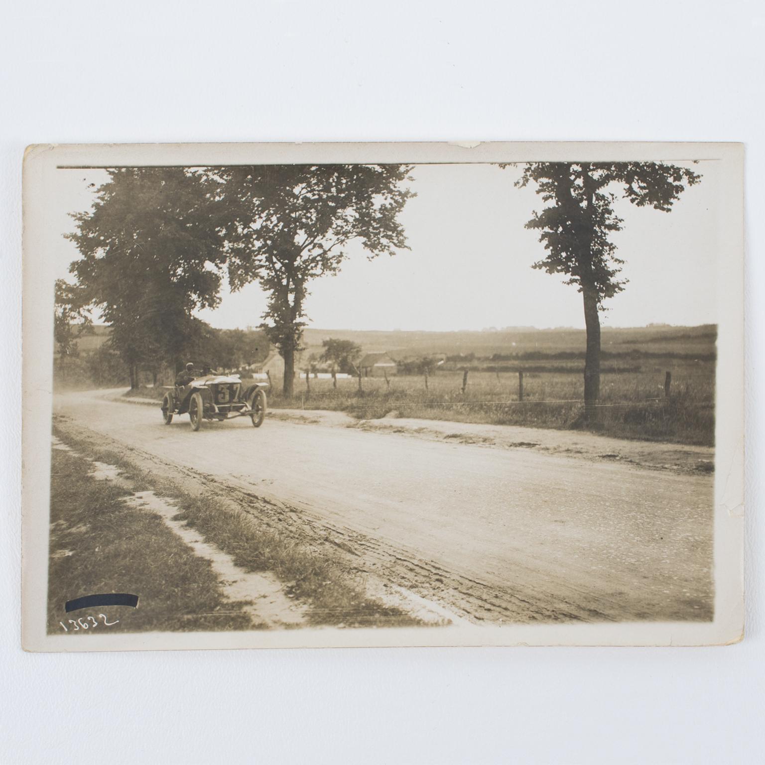 1911, Car Race in Boulogne, France, Silver Gelatin B and W Photography, Framed 6