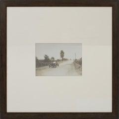 1911, Car Race in France, Silver Gelatin Black and White Photography, Framed