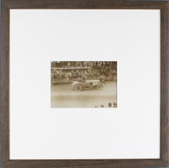 Car Race in Boulogne Sur Mer, 1911, Silver Gelatin B and W Photography, Framed