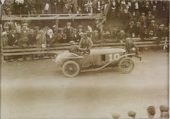 Car Race in Boulogne Sur Mer, 1911, Silver Gelatin B and W Photography, Framed