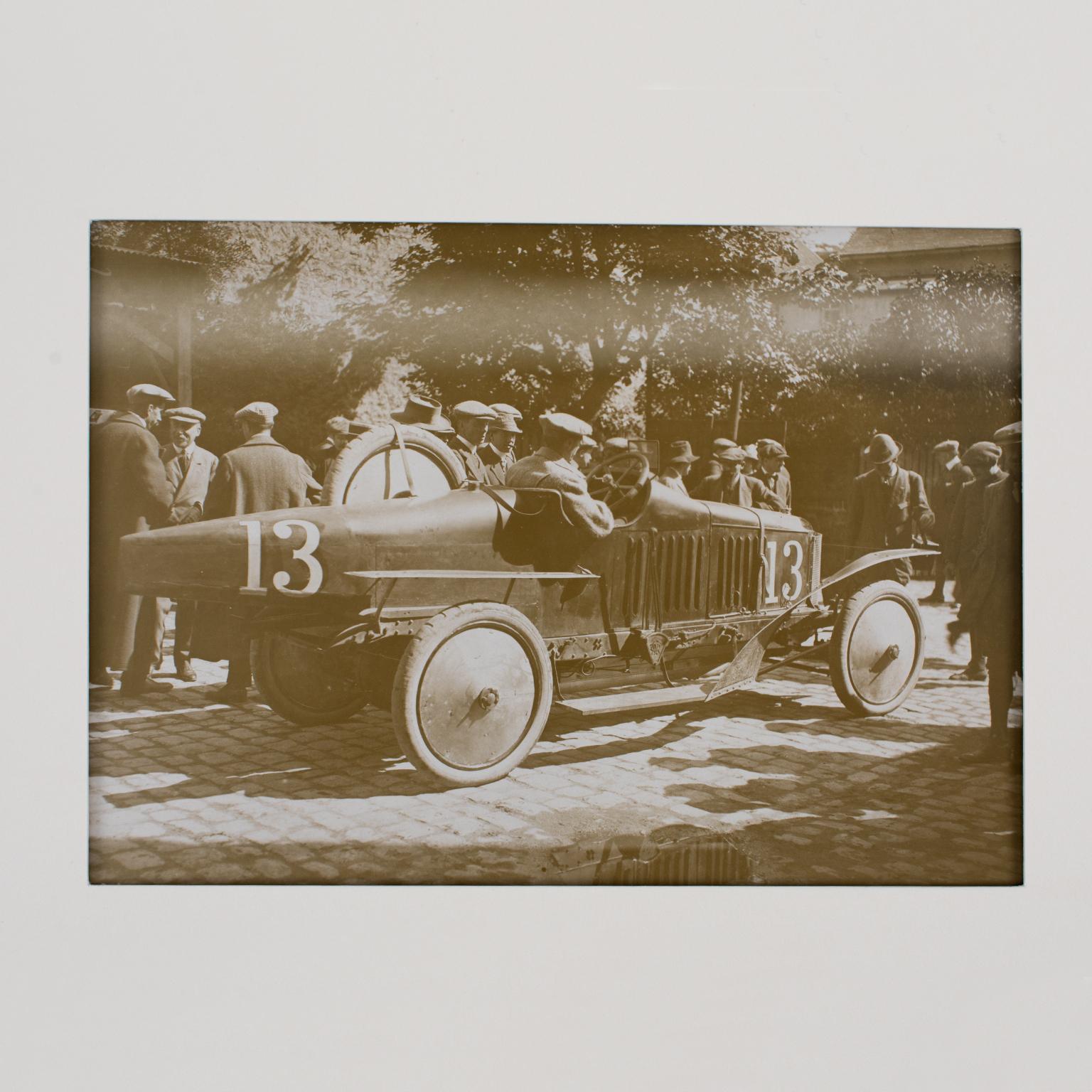 Car Race in France, 1911 - Silver Gelatin Black and White Photography, Framed 4
