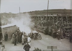 Car Race in France, 1911, Silver Gelatin Black and White Photography, Framed