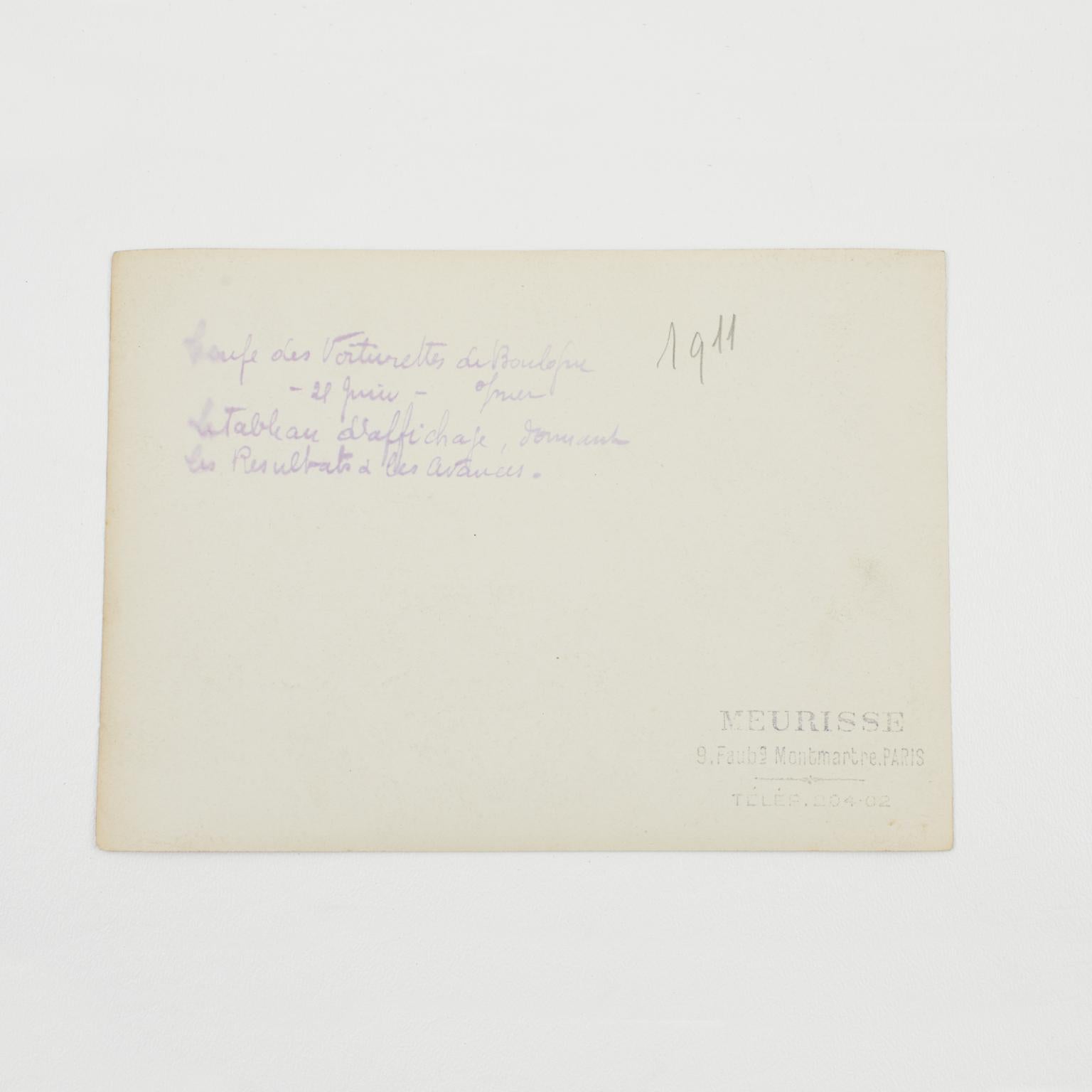 Courses de voitures en France, photographie en noir et blanc à la gélatine argentée, 1911 en vente 3