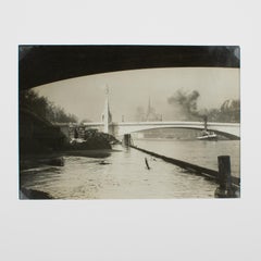 Crecida del río Sena en París, años 30, Fotografía en gelatina de plata B y W
