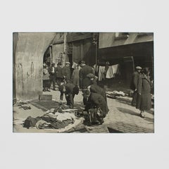 Paris, Street Flea Market, Silver Gelatin B and W Photography, circa 1930