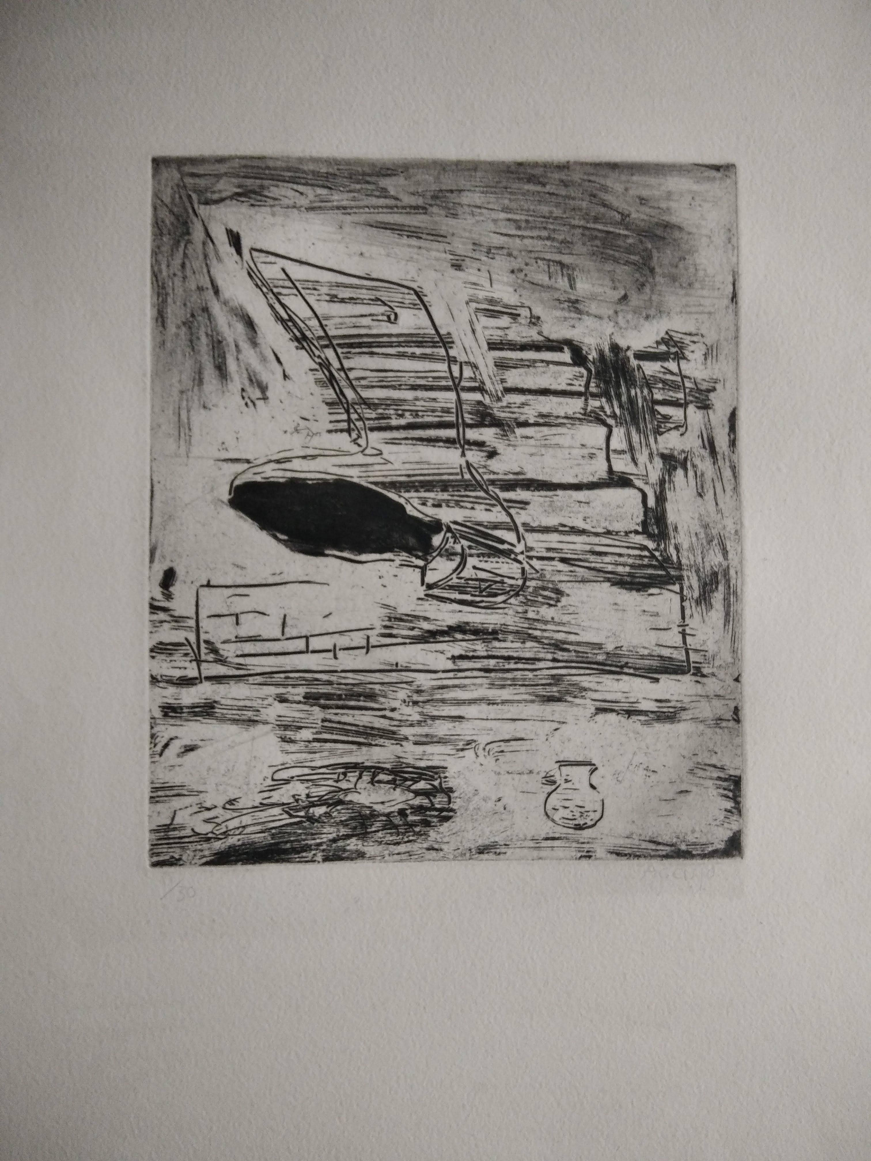 Senza titolo - Landscape Painting Grigio di Agenjo Rosa 