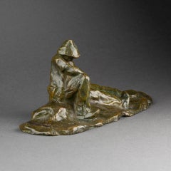 A.Gennarelli : "Worker resting", patinated bronze sculpture C.1910/20