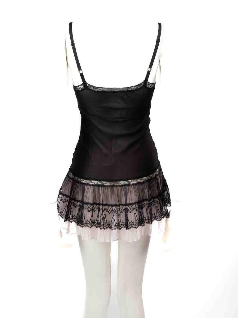 Agent Provocateur Black Lace Trim Slip Dress Size S at 1stDibs