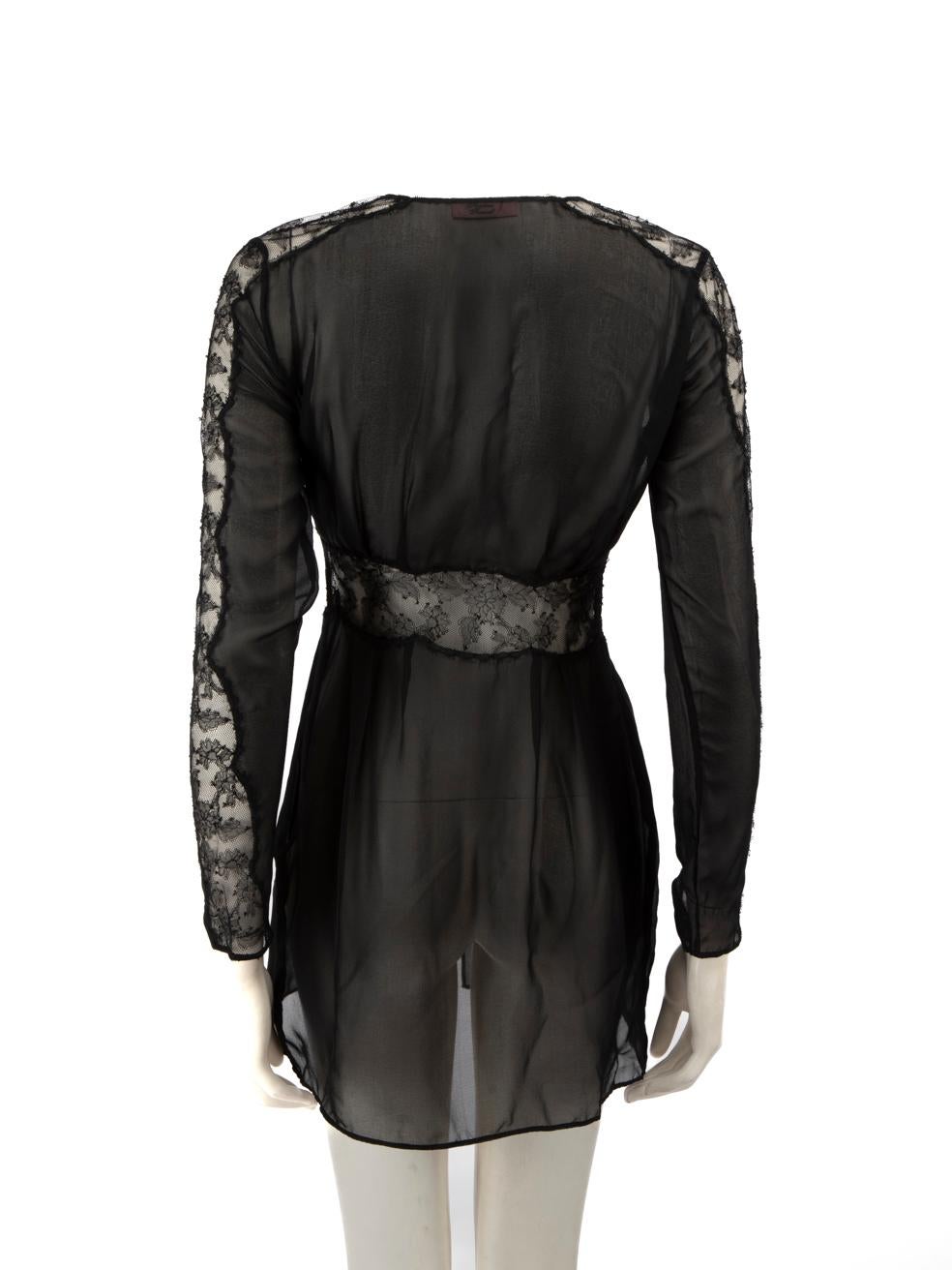 Agent Provocateur Black Silk Sheer Mini Dress Size S In Good Condition For Sale In London, GB