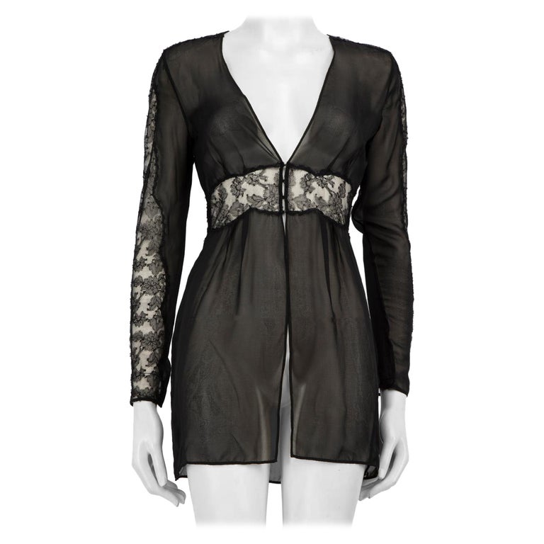 Agent Provocateur Black Silk Sheer Mini Dress Size S at 1stDibs