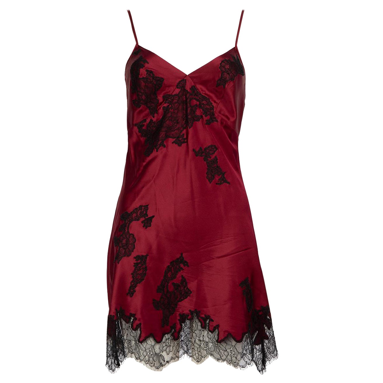 Agent Provocateur Burgundy Silk Lace Slip Dress Size M