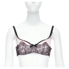 AGENT PROVOCATEUR Knickers Forever black lace pink trim bra FR90C