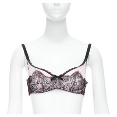 Agent Provocateur Knickers Forever in pizzo nero e reggiseno rosa FR90C
