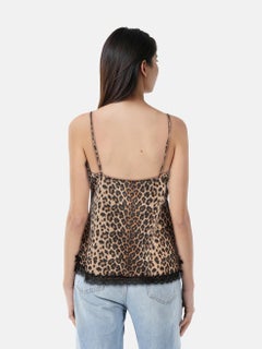 Agent Provocateur - Canotta con stampa leopardata e bordi in pizzo - taglia M