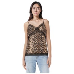 Agent Provocateur Leopard Print Lace Trim Camisole Size M