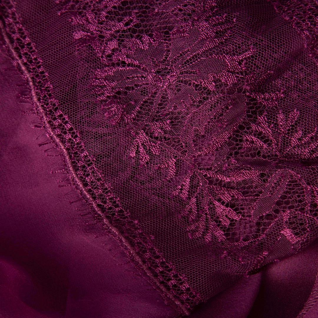 Agent Provocateur Purple Silk Lace Trim Robe Size M In New Condition For Sale In London, GB