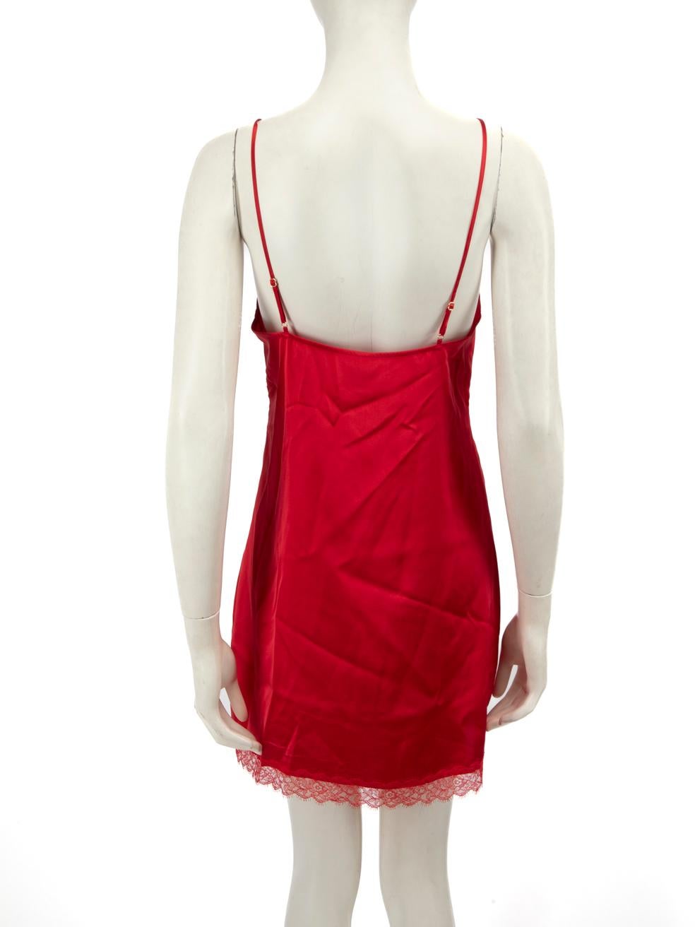 Agent Provocateur Red Silk Slip Mini Dress Size S In Good Condition In London, GB