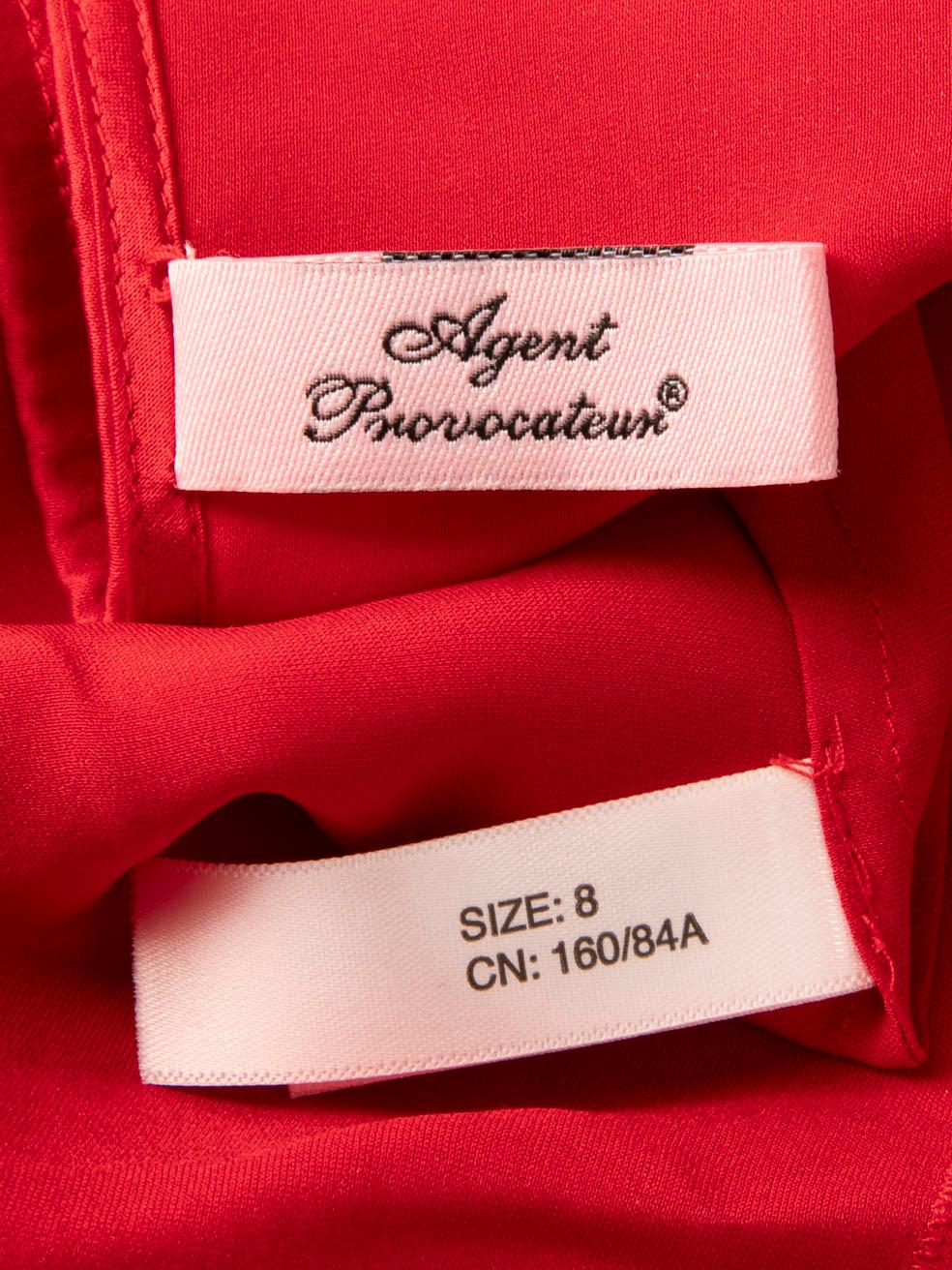 Agent Provocateur Red Silk Slip Mini Dress Size S 1