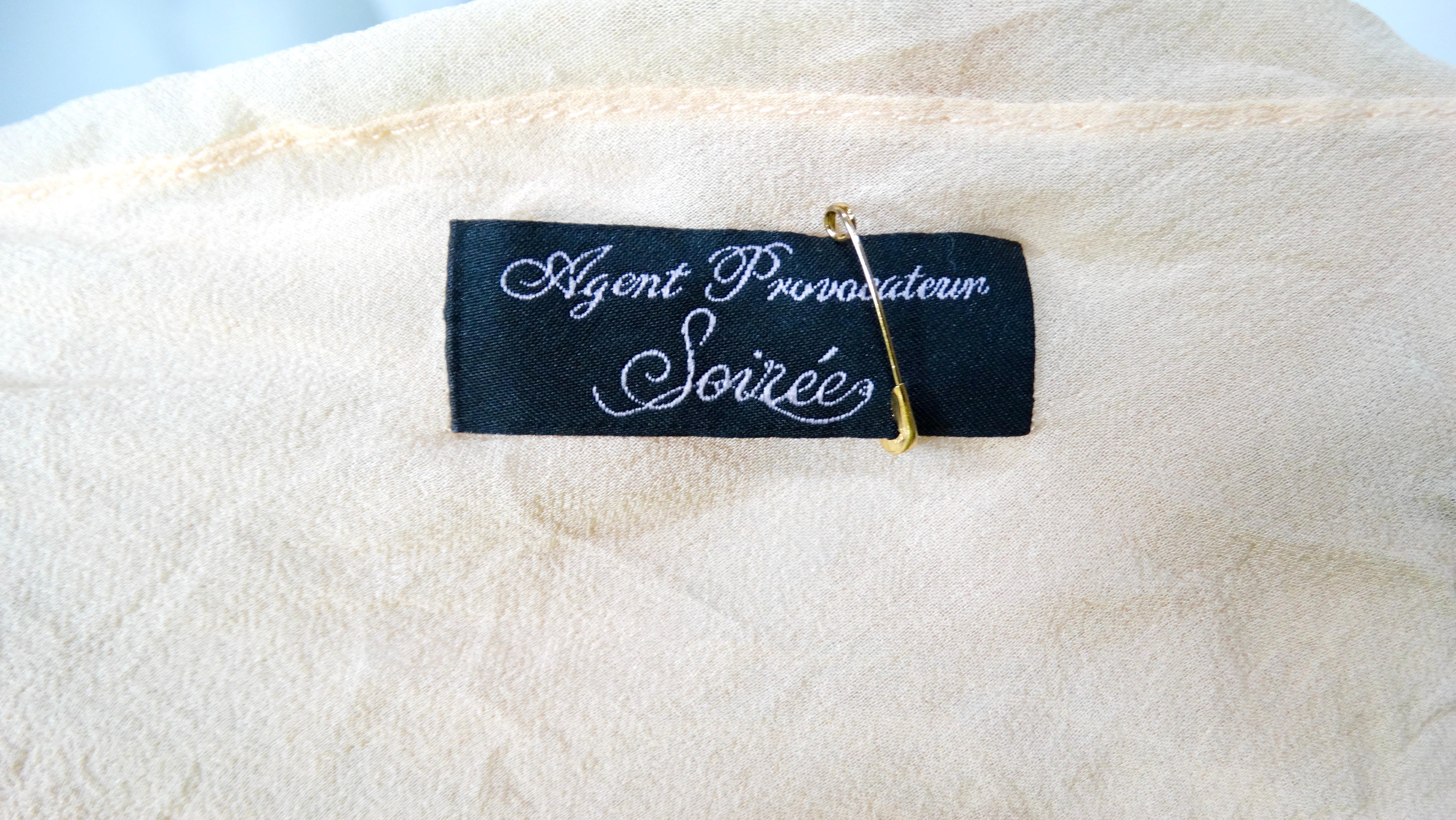 Agent Provocateur Soiree 2014 Emiko Silk Chiffon Hand Embroidered Beaded Dress For Sale 5