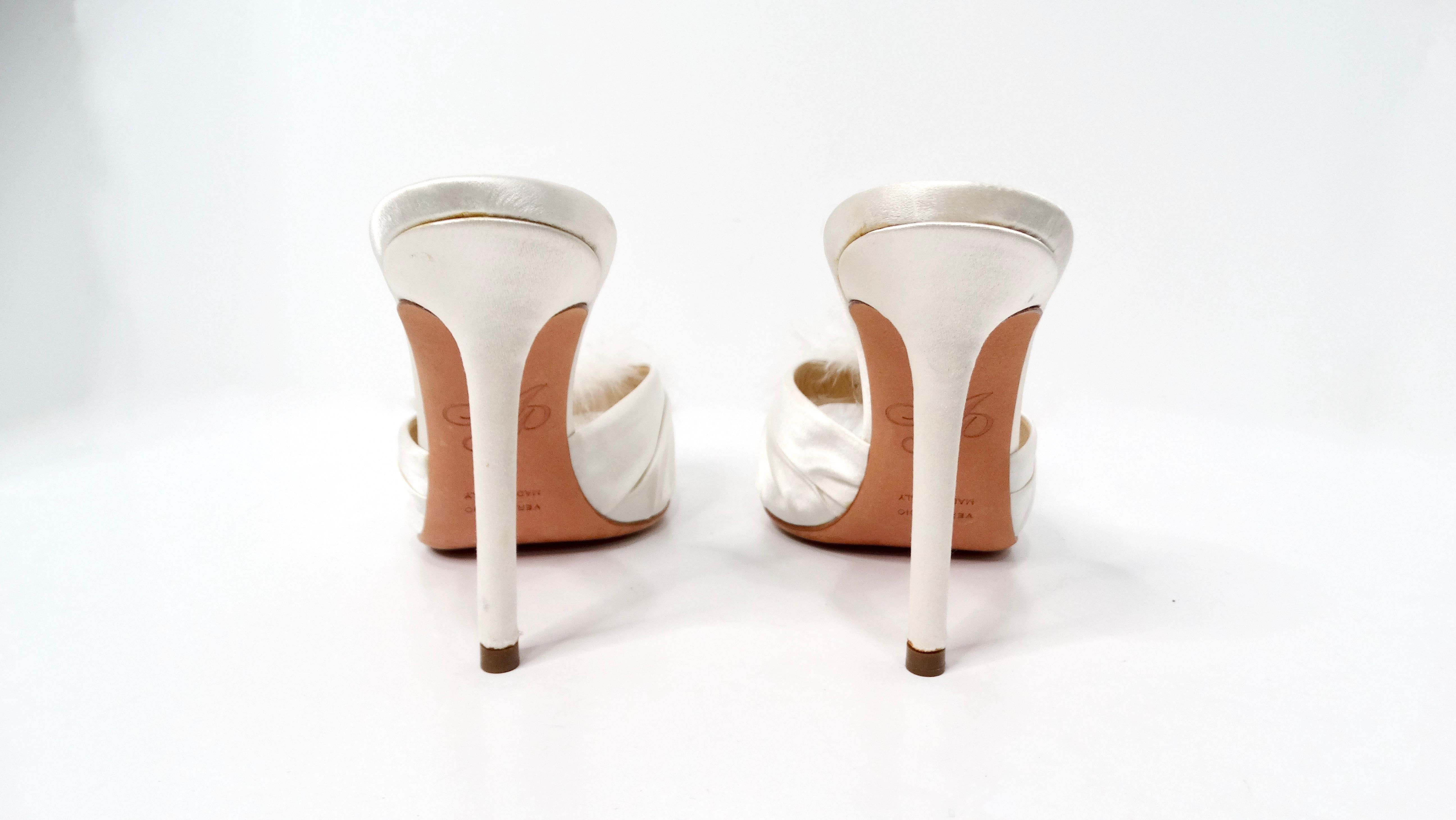 Donna Agent Provocateur Mules Elice in raso bianco in vendita