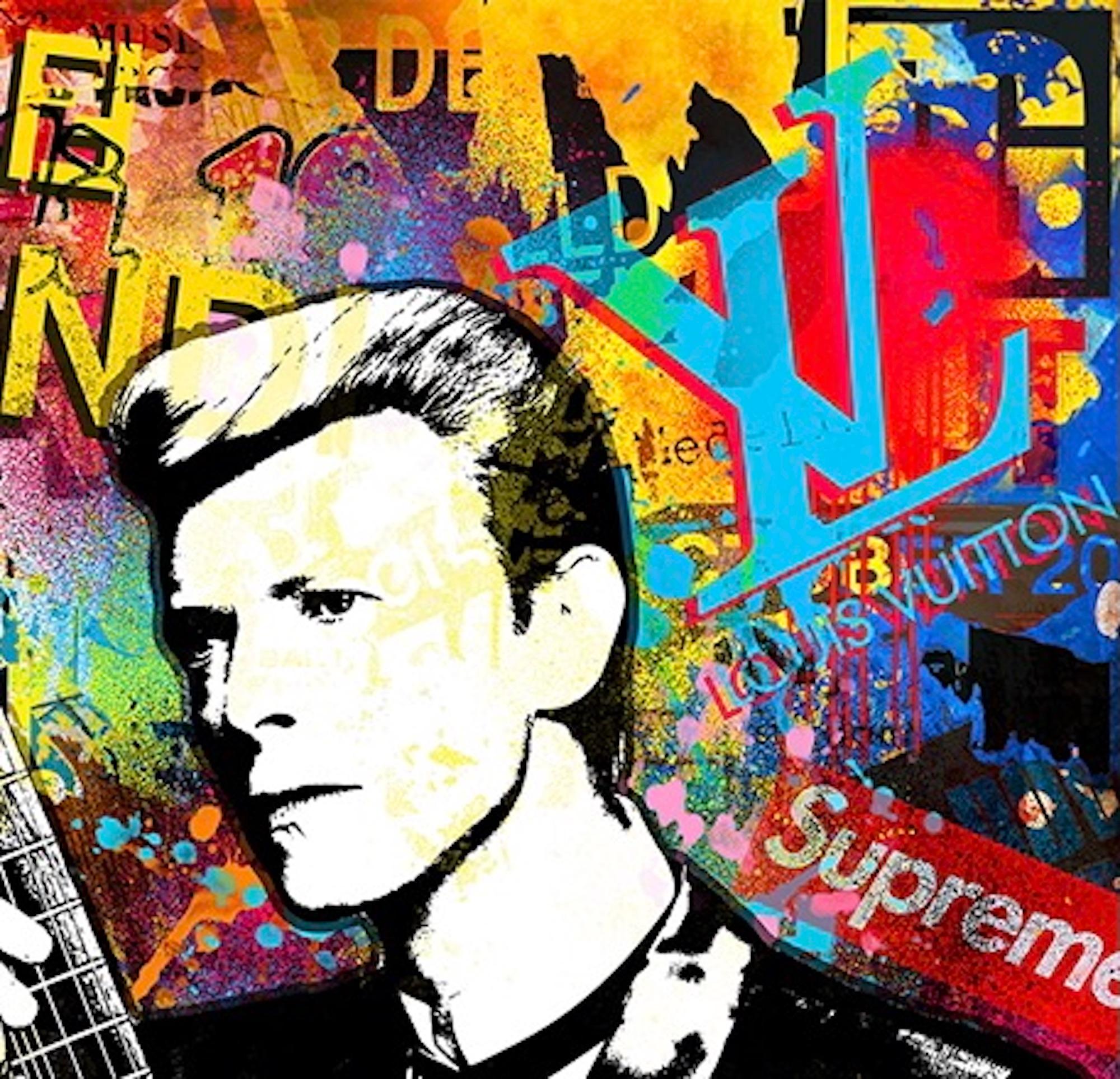 (Bowie) Wishful Mysteries, Colourful Pop Art Painting, Contemporary Portraiture For Sale 1