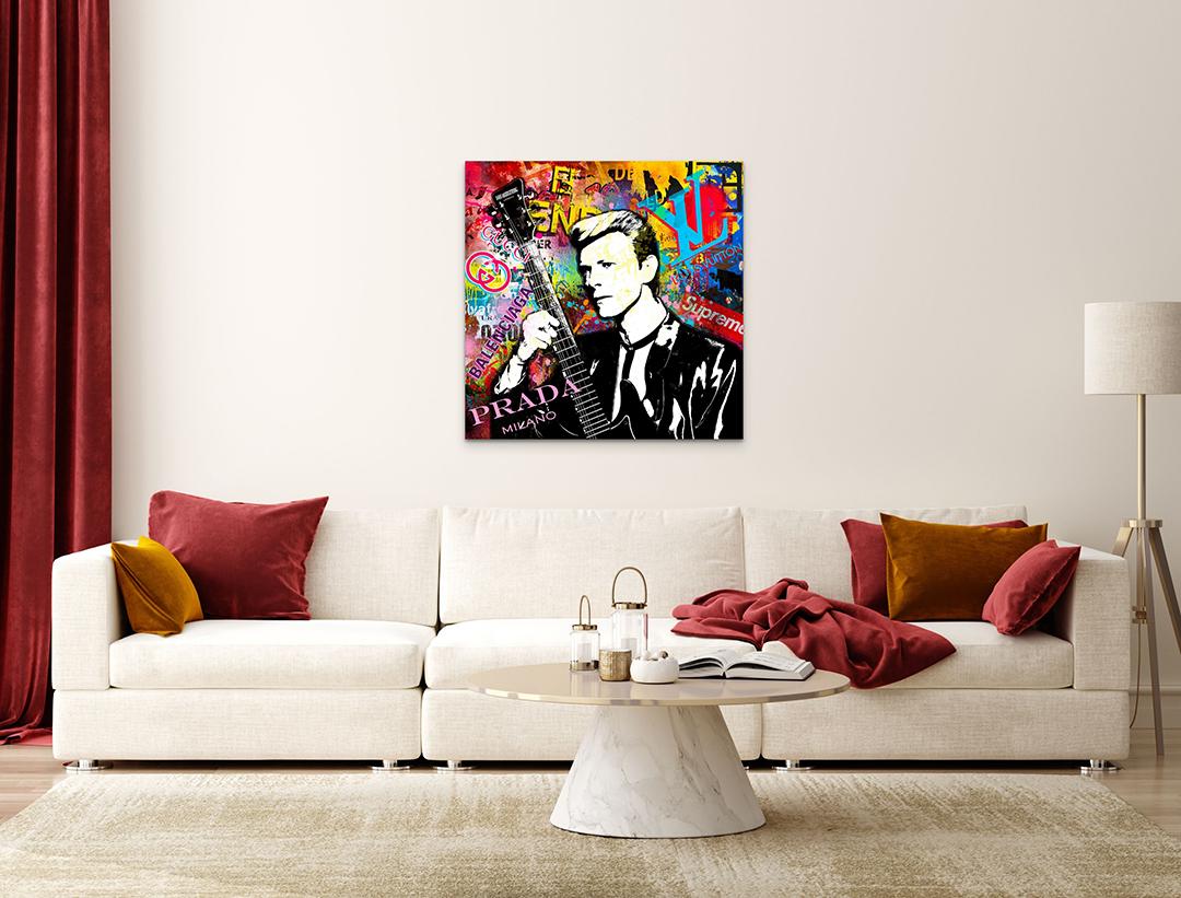(Bowie) Wishful Mysteries, Colourful Pop Art Painting, Contemporary Portraiture For Sale 3