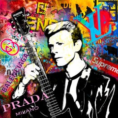 (Bowie) Wishful Mysteries, Colourful Pop Art Painting, Contemporary Portraiture