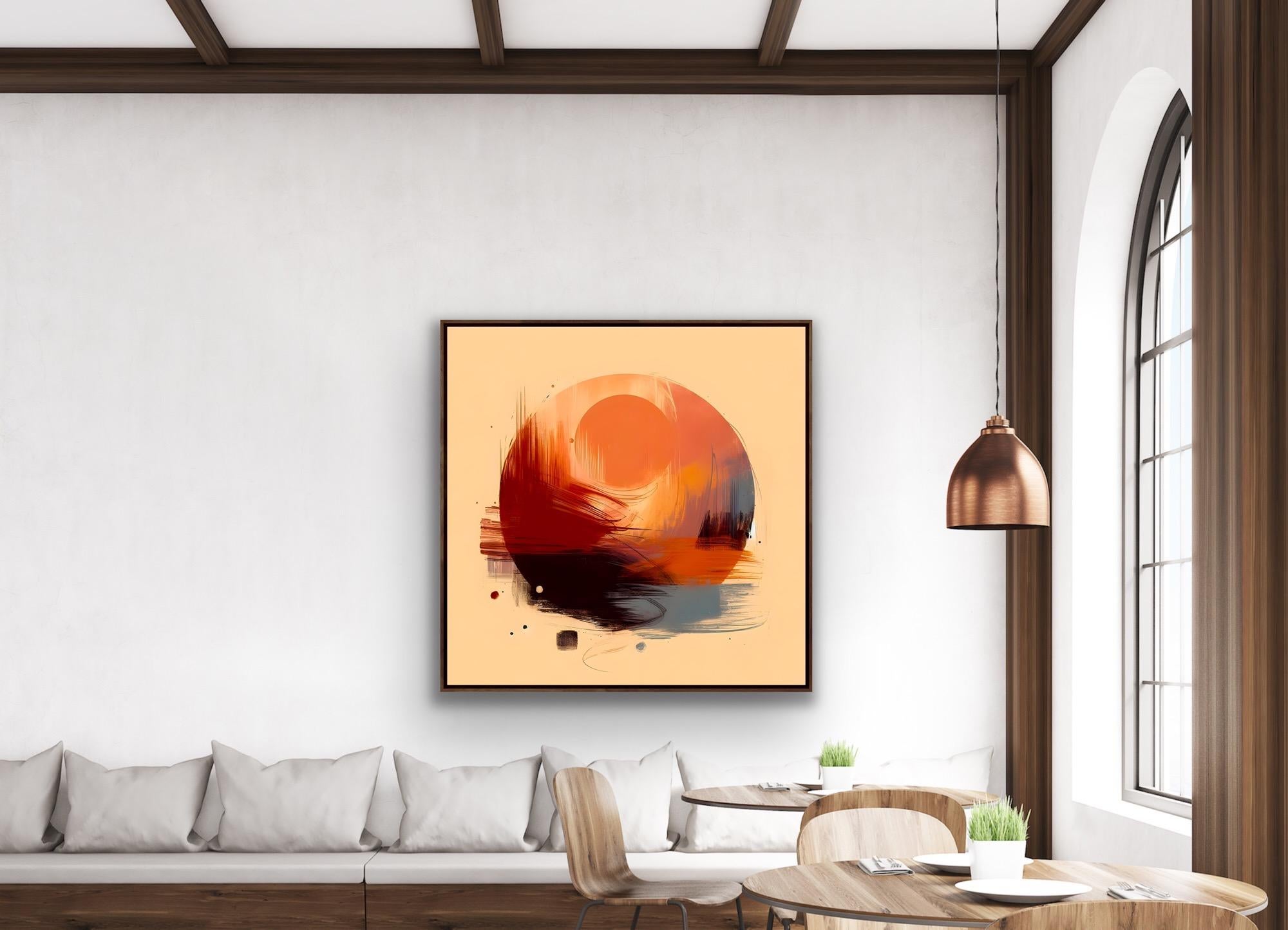 Deyama, Pintura original, Expresionismo abstracto, Círculo naranja, Moderno - Painting de Agent X